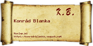 Konrád Blanka névjegykártya